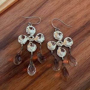 Dangling Flower Auburn Earrings